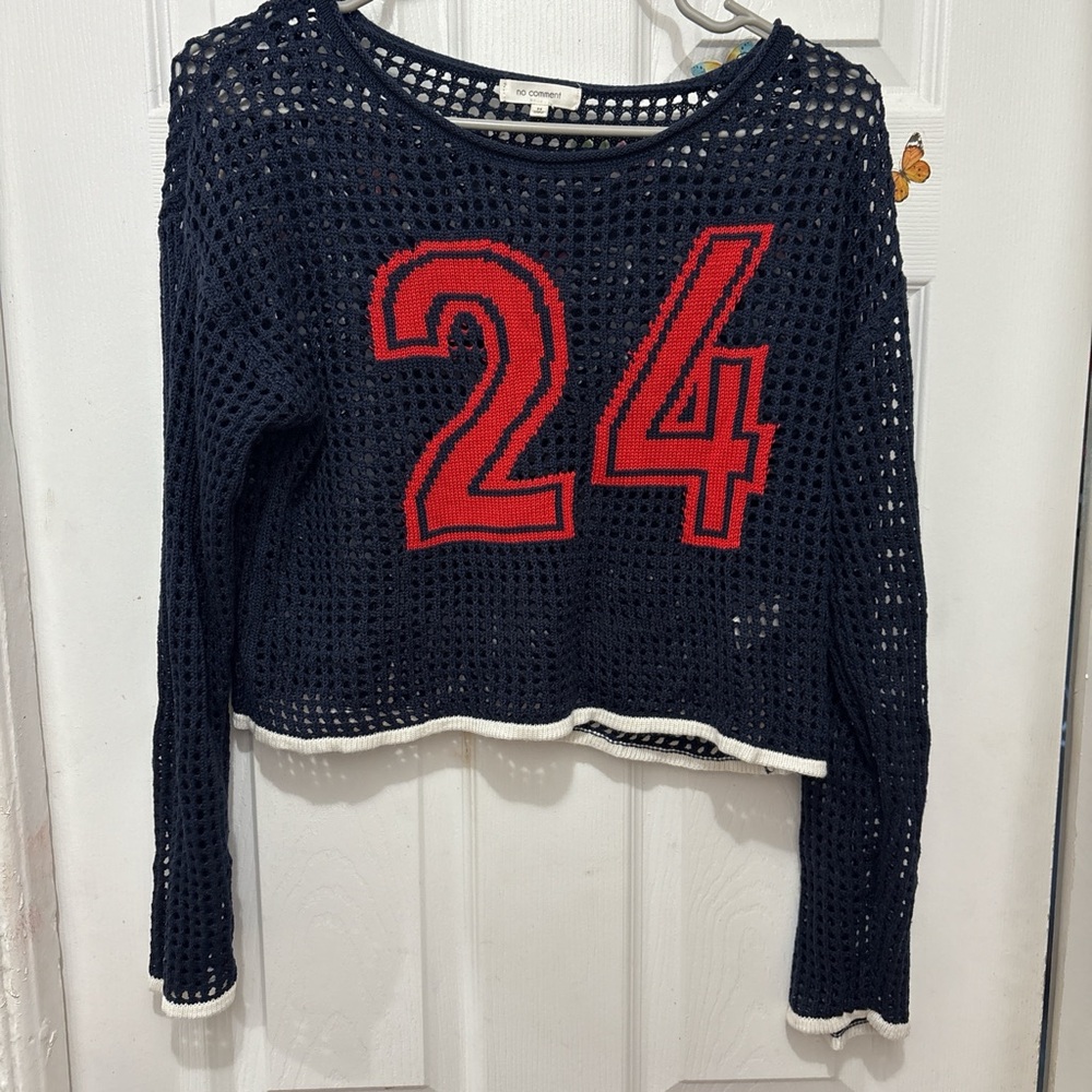 Fashion Nova Black and Red Mesh Sweater